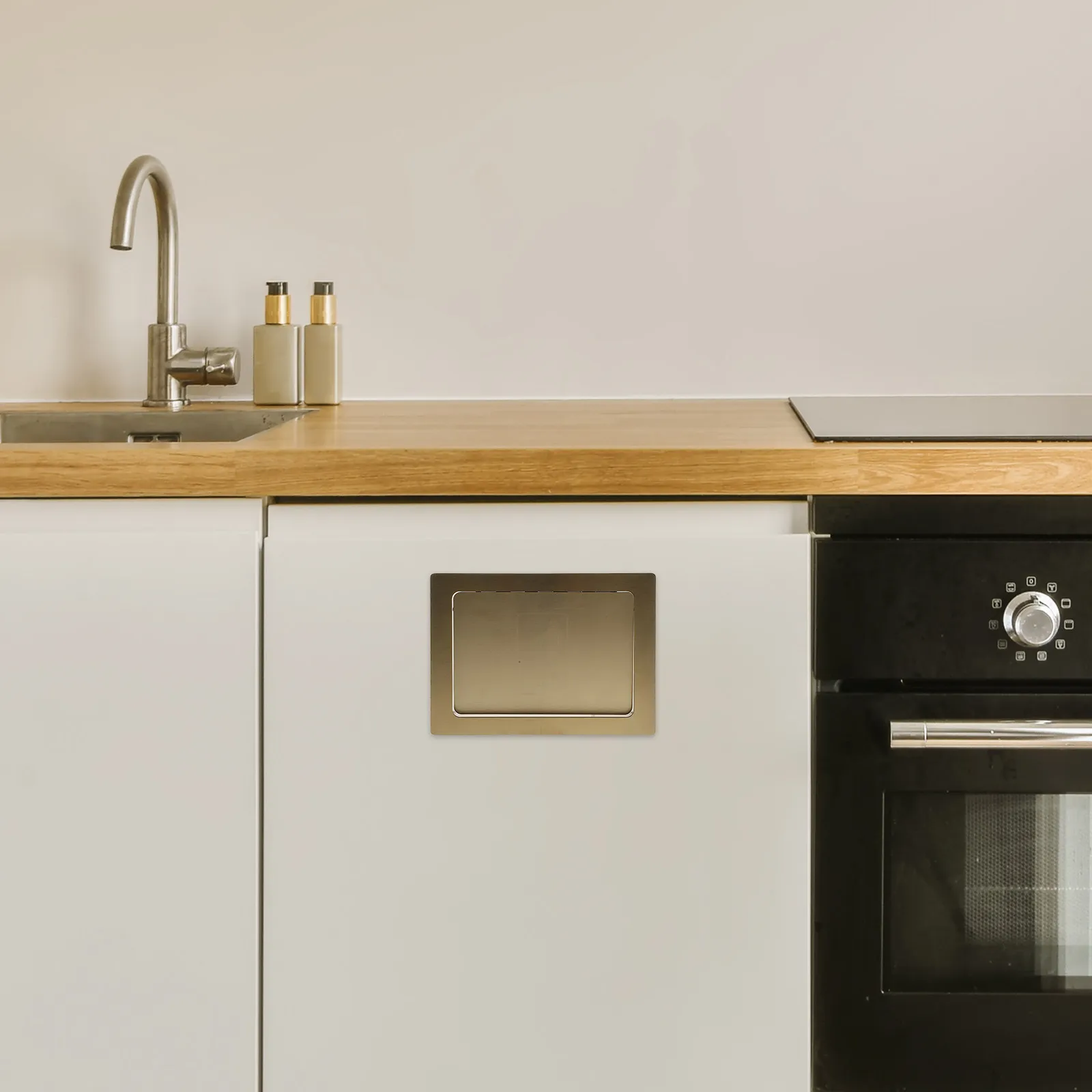 

Stainless Steel Garbage Can Lid 9.24x6.76x1.18 Embedded Replacement Trash Can Lid for Kitchen Office Bathroom Built-in