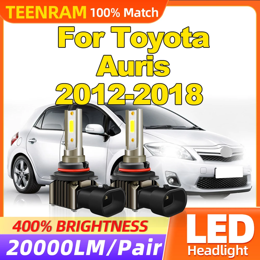 2Pcs 20000LM 9012 HIR2 LED Headlight 120W Canbus No Error Car Lights 12V For Toyota Auris 2012 2013 2014 2015 2016 2017 2018