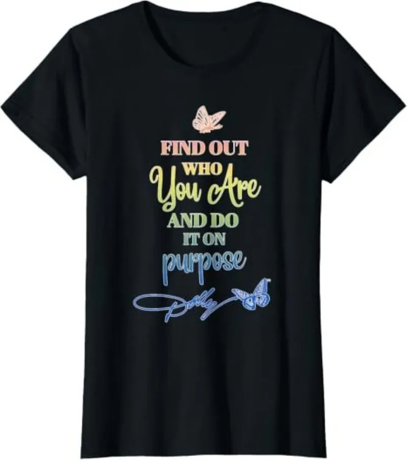 Inspirational Quote T Shirt Women Butterfly Find Out Who You Are Graphic Tee Motivational Streetwear Daily Wear Fashion Top