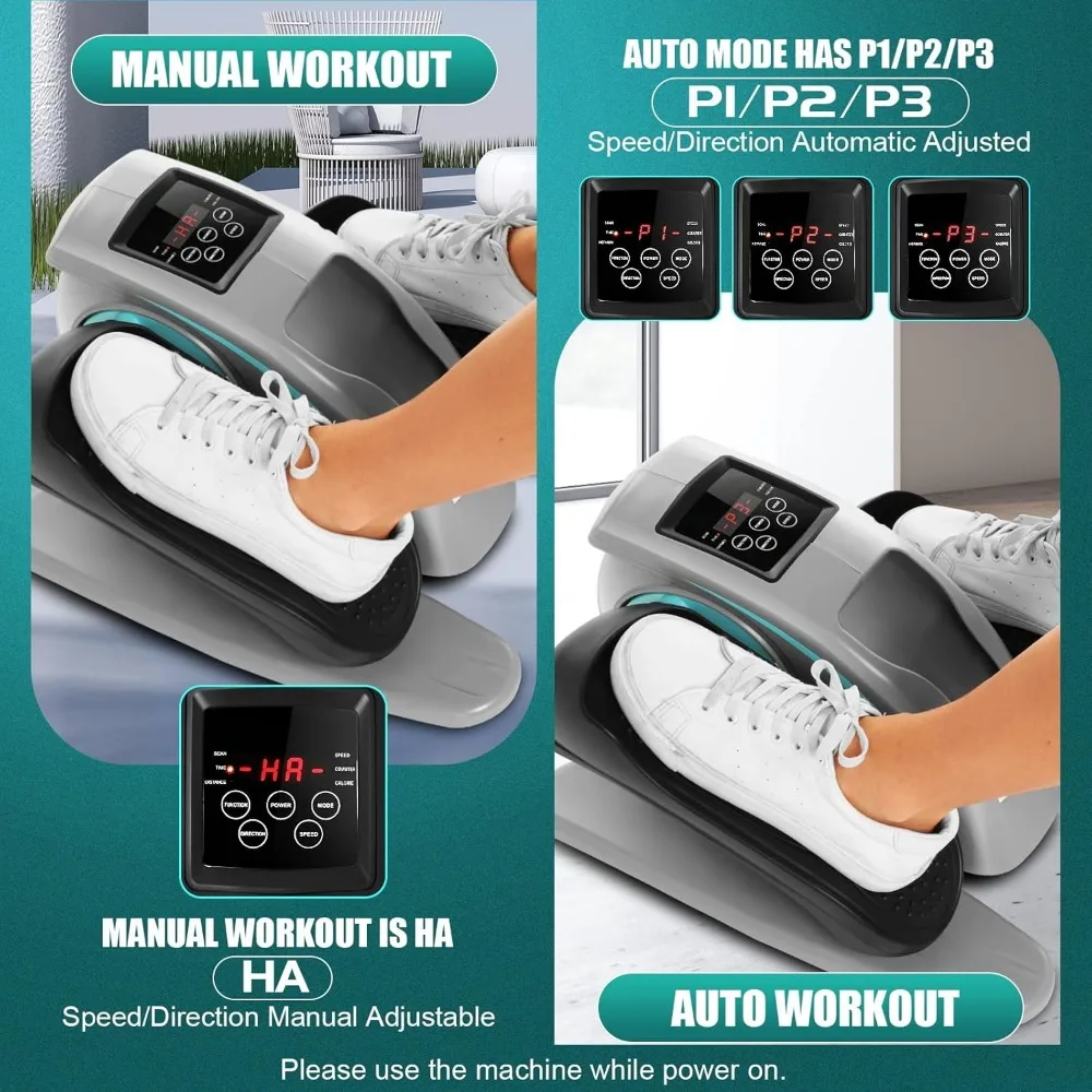 آلة بيضاوية للجلوس لكبار السن والكبار - تمرين ساق كهربائي هادئ ومحمول للاستخدام المكتبي