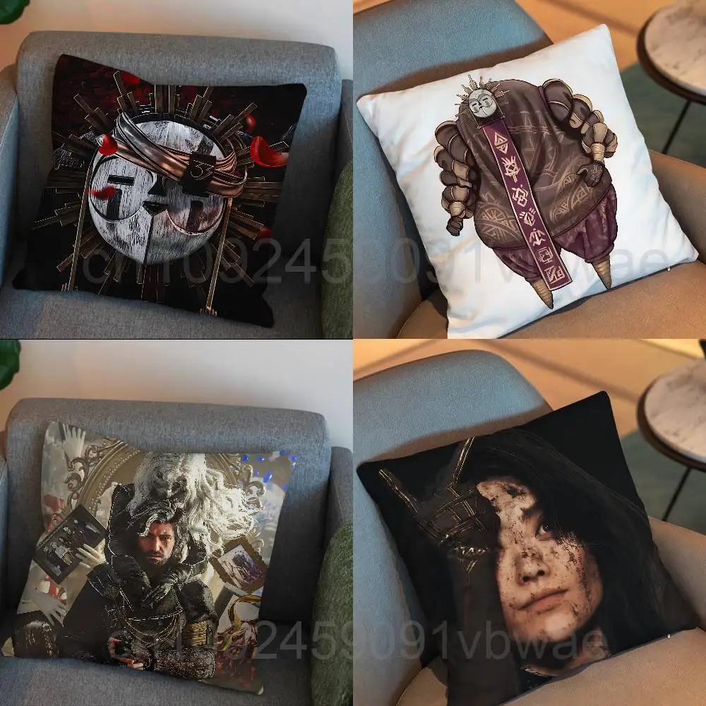 Expedition 33 Esquie Lune Clair Obscur Pillow Case Square Double-Sided Printing Short Plush Sofa Cushion Cover Bedroom Bedside