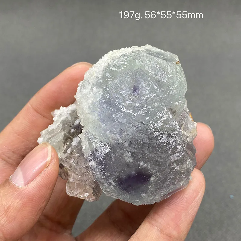 100% Natural China shangbao Vitreous Transparent Fluorite Specimen Calcite Healing Crystal Stone