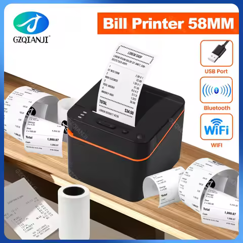 58mm USB Wifi Bluetooth Thermal Receipt POS Printer Bill Wireless Android Windows Maker for Retail Store Connect Cash Drawer