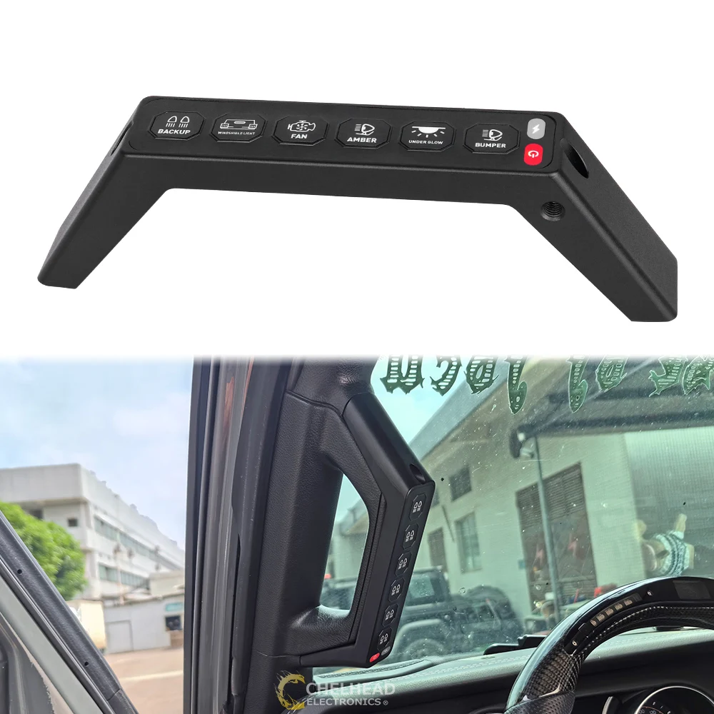 6 Gang Grab Handle Switch Panel for Jeep Wrangler JL 2018-2023 Wireless Grab Handle Switch Panel for Jeep Gladiator 2020-2023