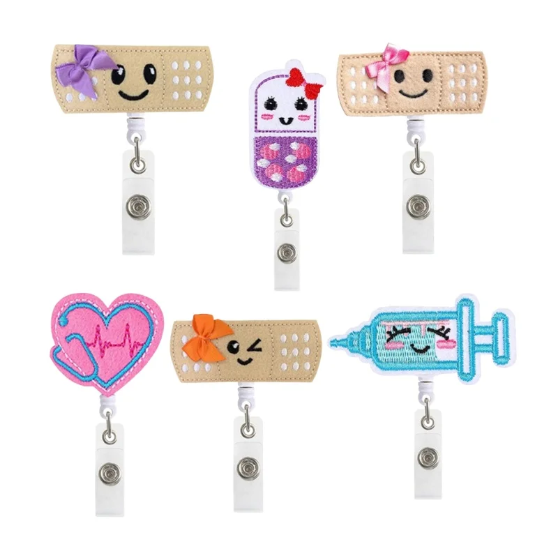 1pc Doctor Style Badge Reel Nurse Workers Enfermera ID Holder Retractable Card Holder Accessory