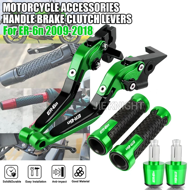 

For ER6N ER-6N ER 6N 2009-2018 2017 2016 2015 2014 2013 Motorcycle Adjustable Brake Clutch Levers Handlebar Grips Ends