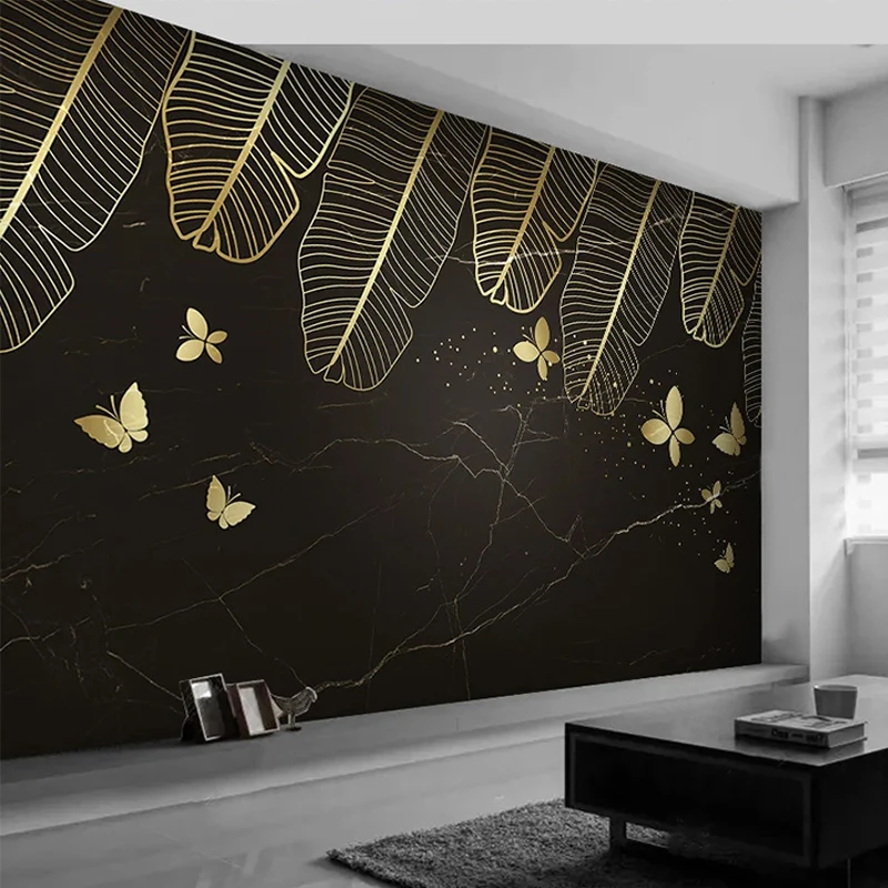 

Custom Mural Wallpaper Modern Abstract Tropical Banana Leaf Plant Wall Painting Living Room TV Sofa Creative Wall Papers