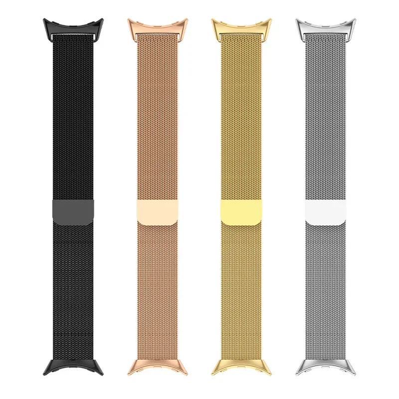 حزام حلقة ميلانيزي لحزام ساعة Pixel ملحقات الساعة الذكية سوار مغناطيسي معدني من الفولاذ المقاوم للصدأ لساعة Google Pixel