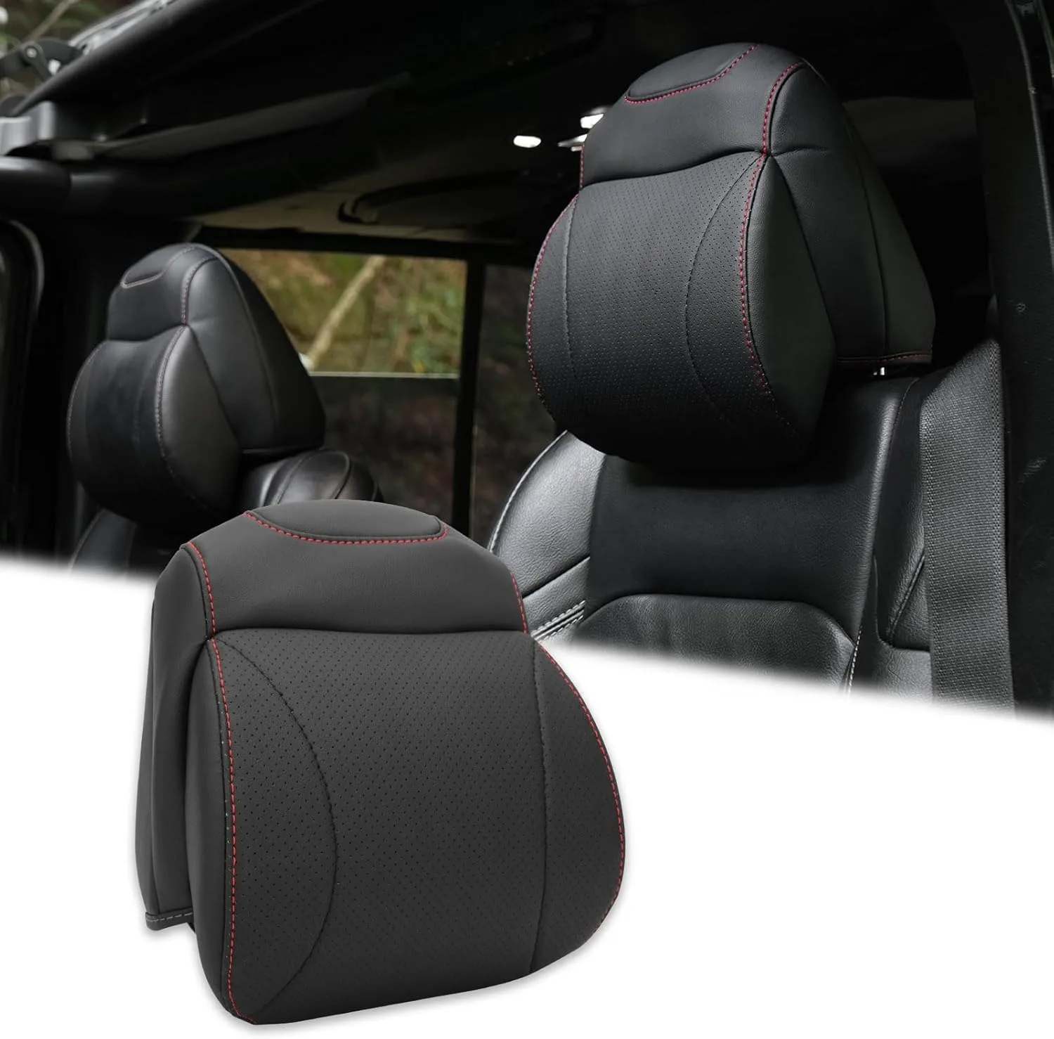 

Подушки для шеи, совместимые с Jeep Wrangler JL 4-дверный 2018-2024, Gladiator JT, мягкая подушка для подголовника переднего сиденья водителя, 100% памятка