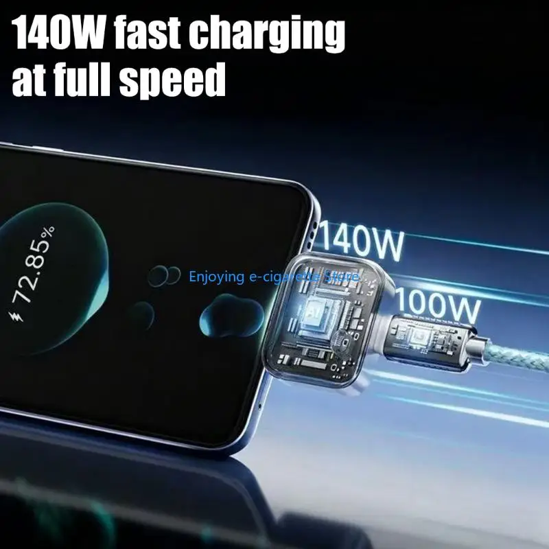 Automatic Power Cutoff Chargers with 100W Data Cable ABS for Safe Overnight Use Y4QF