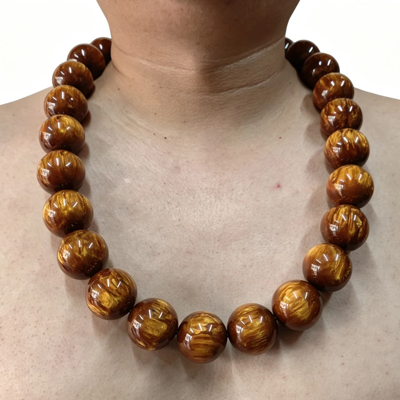 Oba femi replica beads necklace resin large buddha beads authentic wrestling fan jewelry accessory