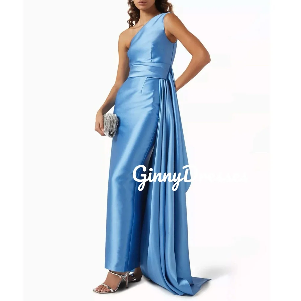 ชุดเดรสงานแต่งงานแบบสั่งตัด ทรงเข้ารูป ไหล่เดียว ยาวกรอมพื้น ประดับดอกไม้ ดีไซน์หรูหรา สำหรับผู้หญิง แบบไม่มีแขน ซิปด้านหลัง