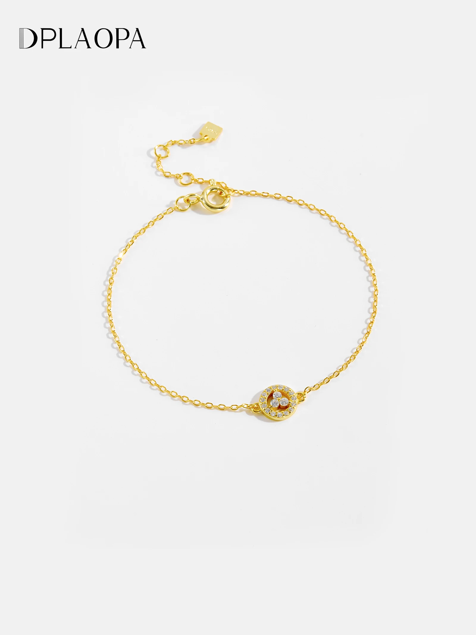 

Женский браслет DPLAOPA из стерлингового серебра 925 пробы с круглым прозрачным синим цирконом, роскошный модный ювелирный аксессуар для повседневного использования