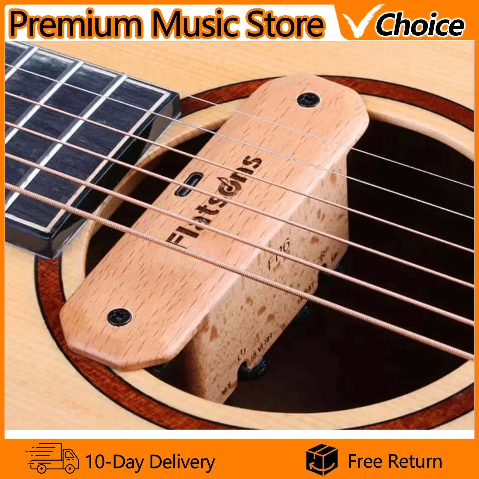 IRIN Guitar Pickup Soundhole FR6 BT Bluetooth Pickup with Reverberation Delay Effect Acoustic Coverage Enhancer Guitar Parts