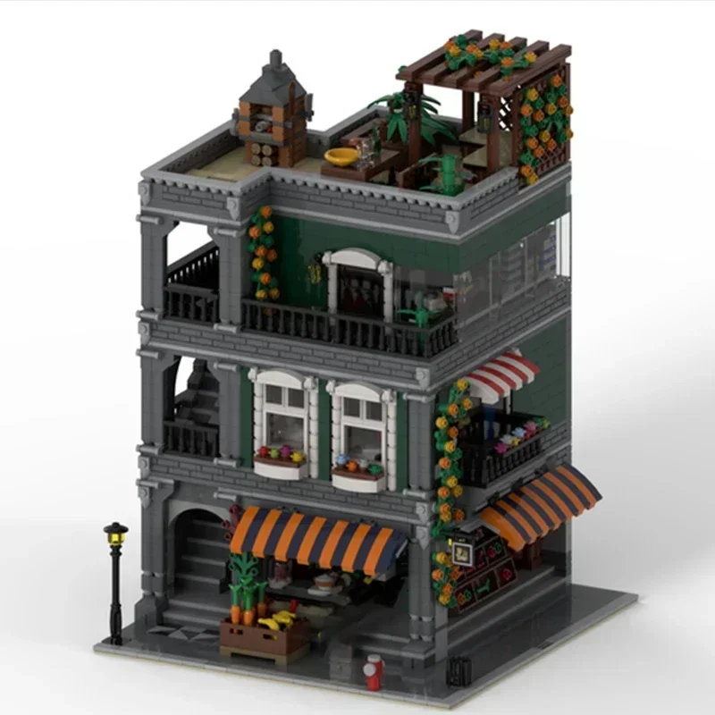 Moc Bouwstenen Stad Street View Model Stedelijke Boodschappen Technologie Modulaire Blokken Geschenken Kerst Speelgoed DIY Sets Montage