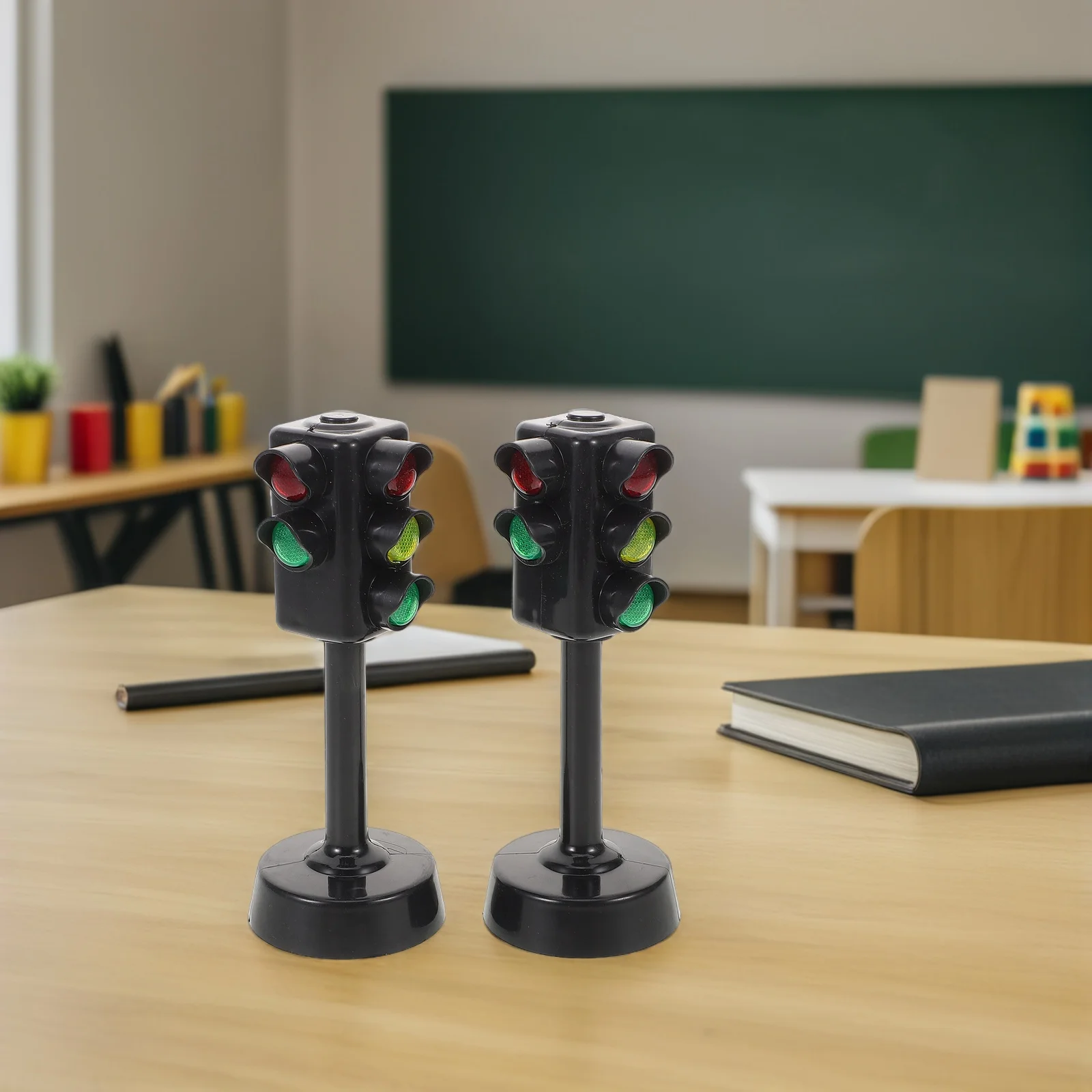 

5pcs Mini Light Kids Traffic Signal With Realistic Lights Sounds Road Lamp Signs Playset For Classroom Family Activities