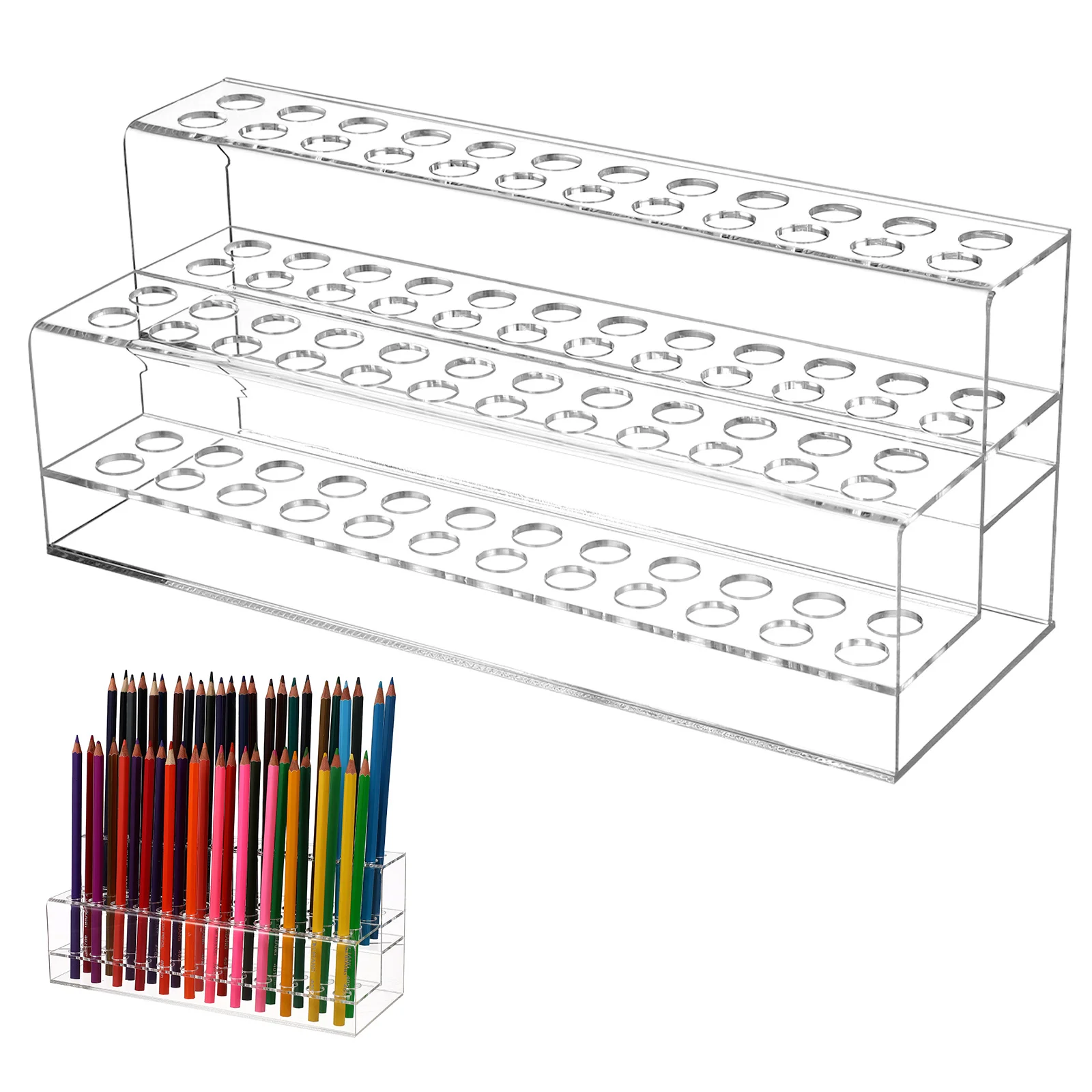 Penseelhouder Pen Organizer Stand Opvouwbaar Bureau Opbergrek voor Potloden Schrijfpennen Kunstbenodigdheden Compact Plastic Ontwerp