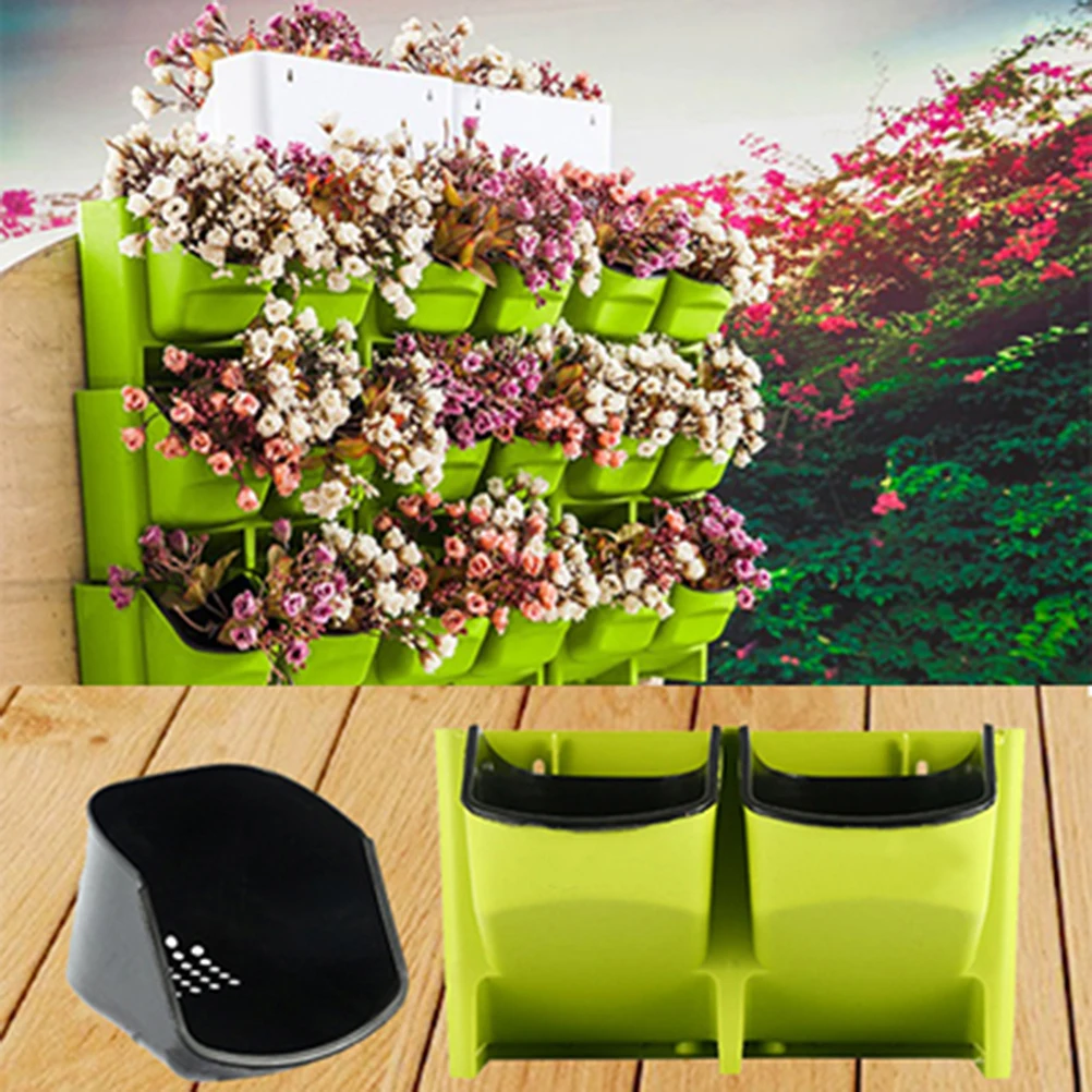 

Light Green Wall Planter Garden Outdoor Flower Pots Indoor Vertical Planters 3D Mounted Background Resin Stretchy Air