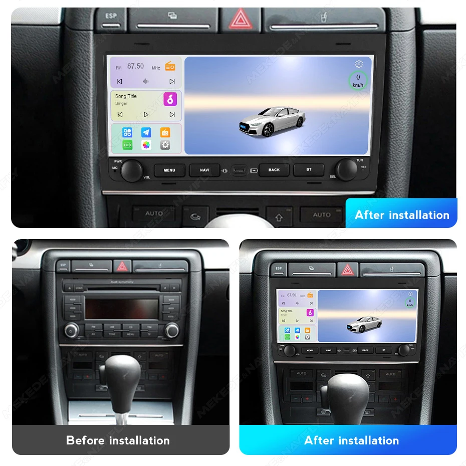 For Audi A4 B6 S4 B7 RS4 Seat Exeo 2002-2008 Carplay Android Auto Car Radio Multimedia Stereo GPS Navi 2Din 10.26 Inch Head Unit
