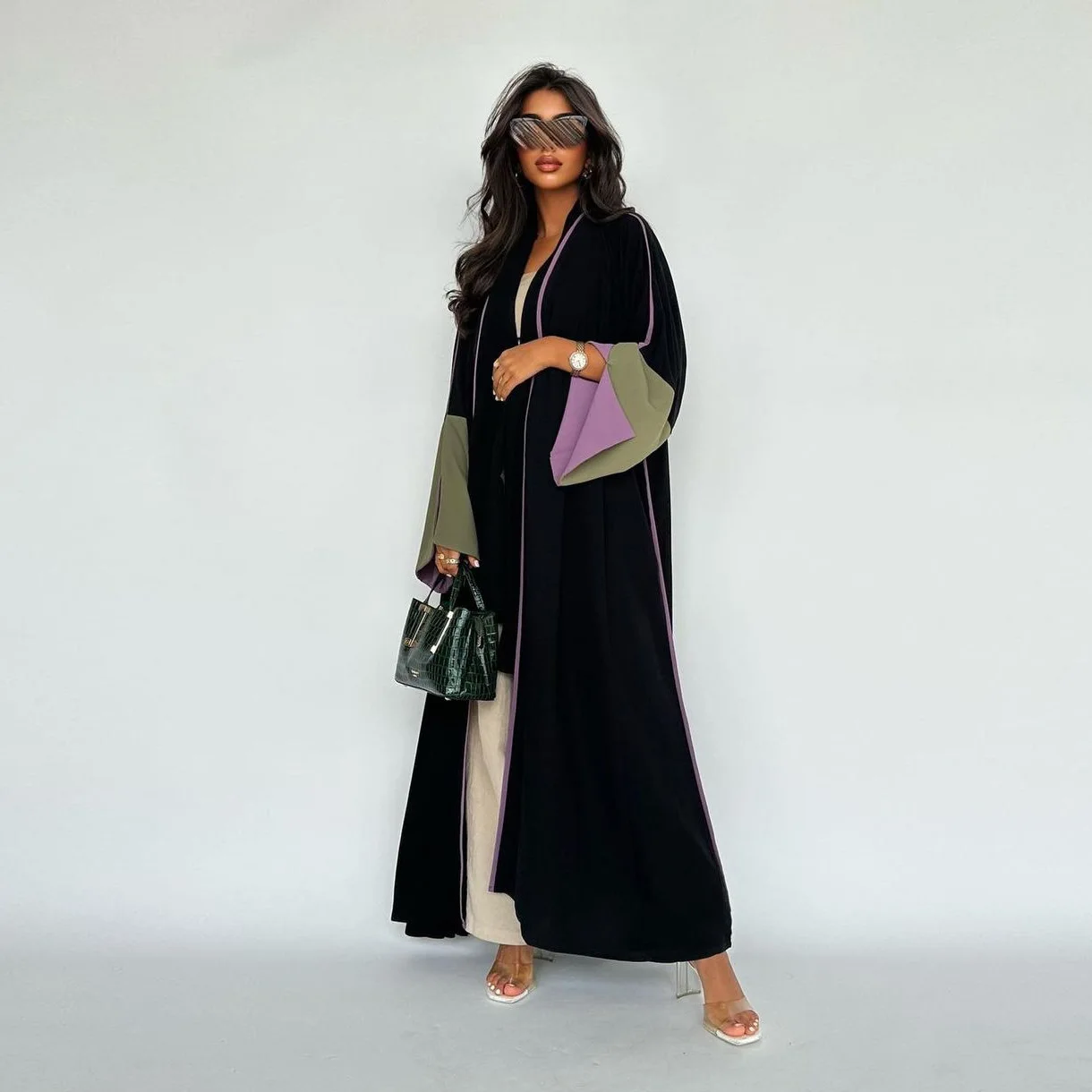 Women Muslim Maxi Dress Kimono Cardigan Eid Islam Clothing Arabic Robe Dubai Open Abayas Turkey Kaftan Ramadan Kebaya Jalabiya