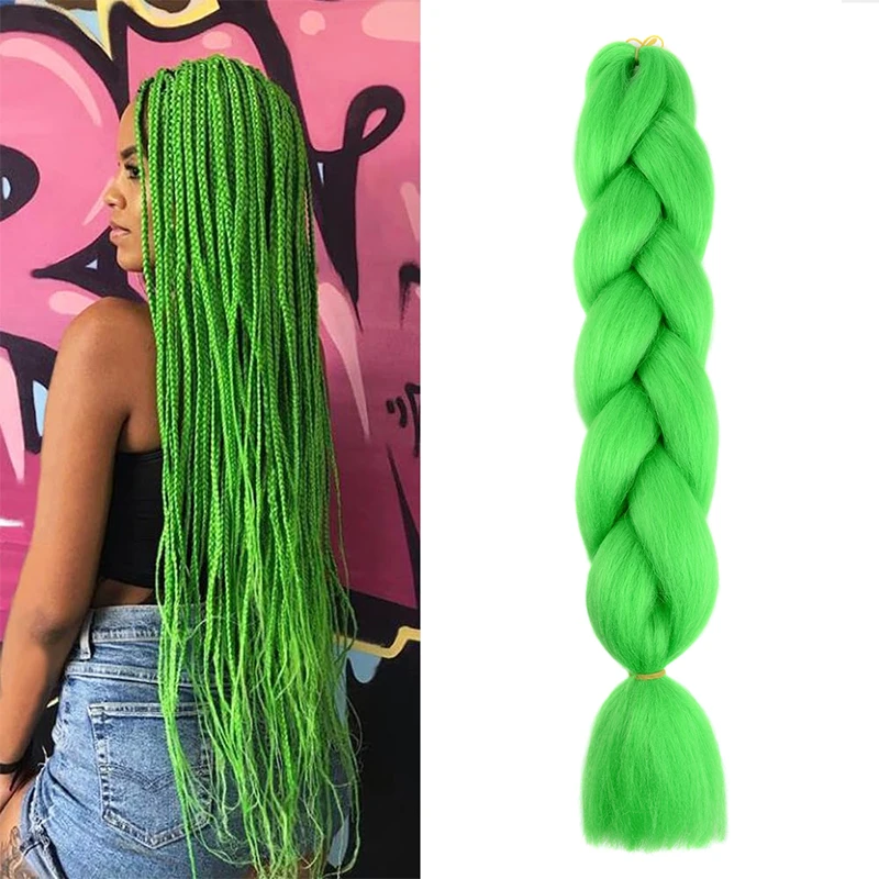 24-inch effen kleur synthetisch gevlochten haar Afrikaanse vrouwen en kinderen gigantische vlechtverlenging dagelijks diy vuile vlecht gehaakte pruik