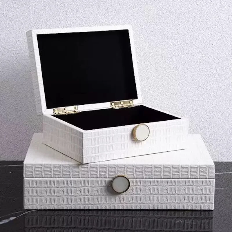 

Европейская кожаная шкатулка для украшений класса люкс, для дома, отеля, виллы, декор для прихожей/фойера