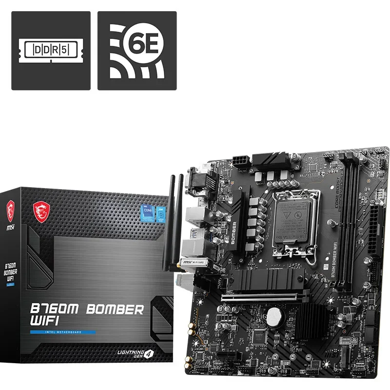 Nuovo originale B760M BOMBER DDR4 DDR5 wifi CPU I5 13400 13700 LGA1700 MATX PER computer pc e uso domestico scheda madre da gioco