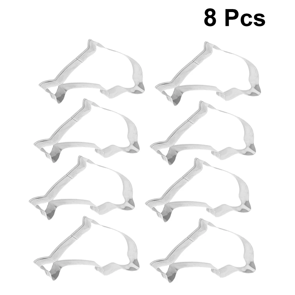 

8 Pcs Dolphin Cake Mold Stainless Steel Shape Cookies Fruit Cutters Baking Molds