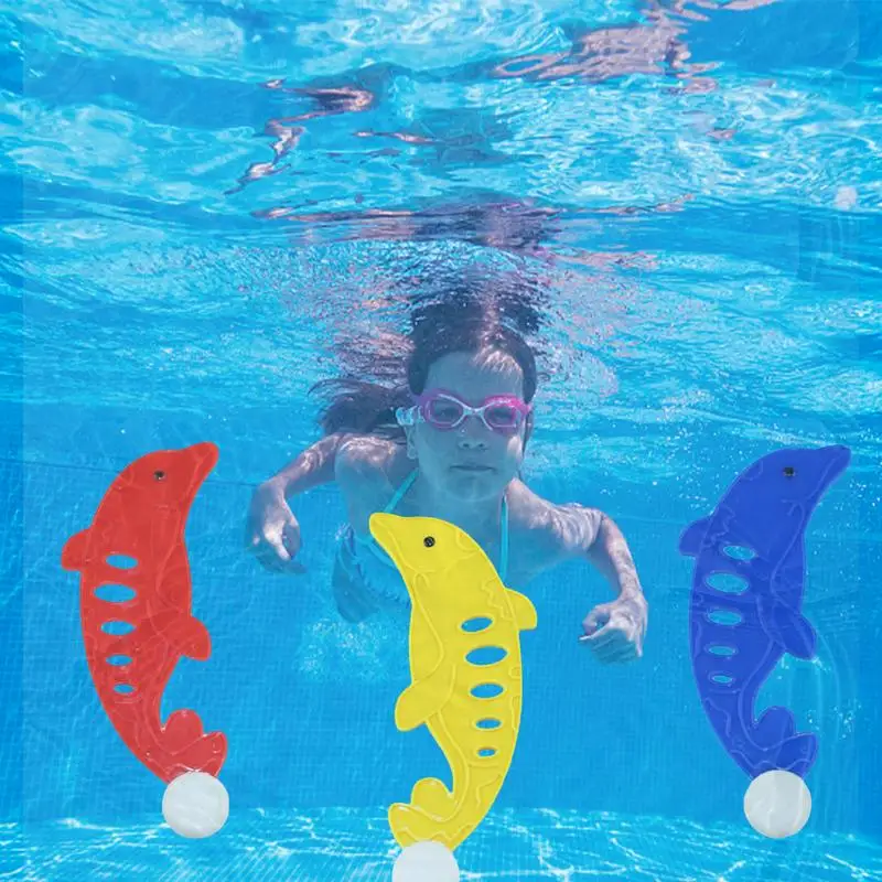 Dive Toys For Kids Pool Toy Carton Dolphin Dive Toys 3 Pcs Dolphin Swim Toys Diving Toys Set For Sinking Swimming Play Boys