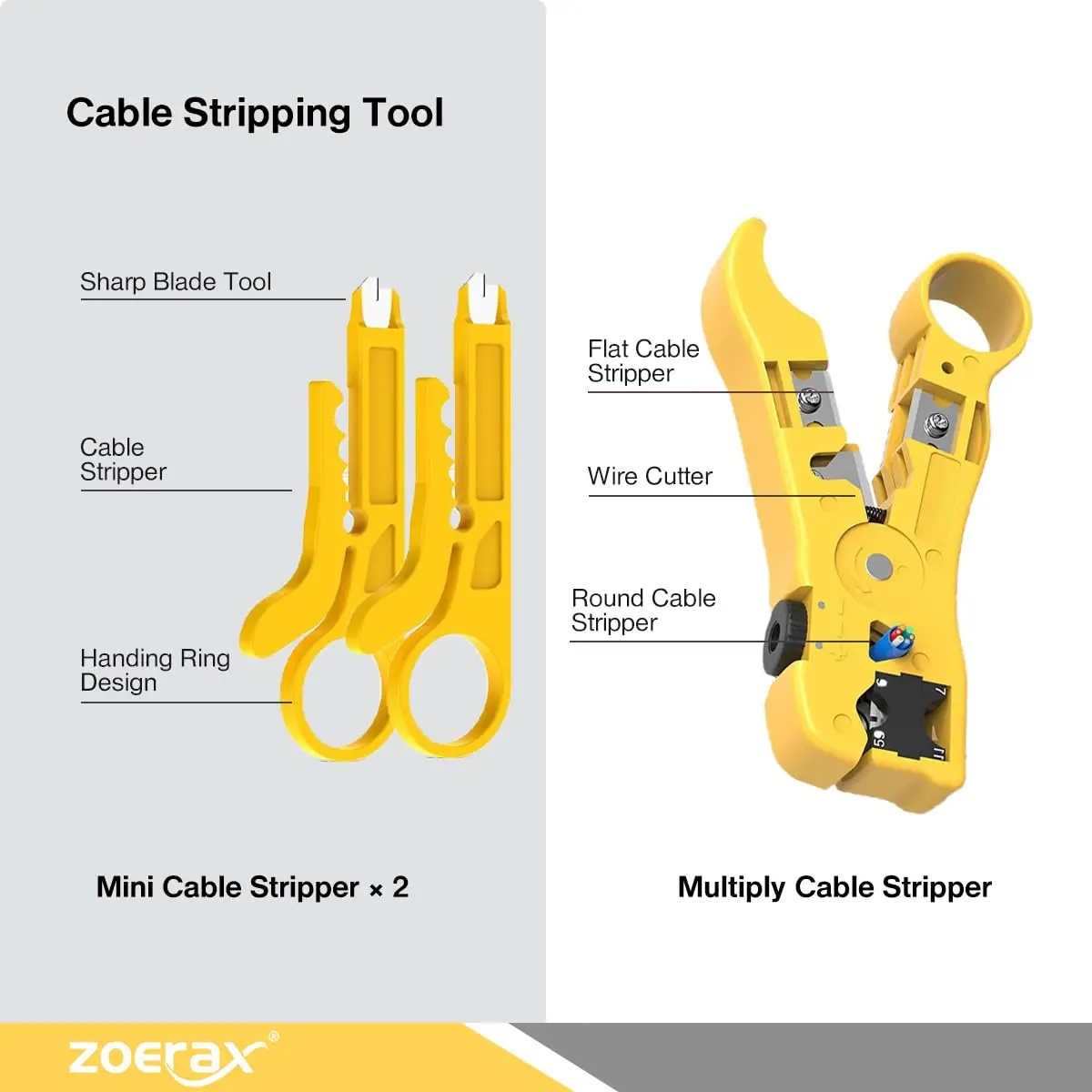 Imagem -05 - Zoerax Professional Network Tool Kit em Rj45 Crimp Tool Kit Pass Through Crimper Tester Rj45 Punch Down Stripper