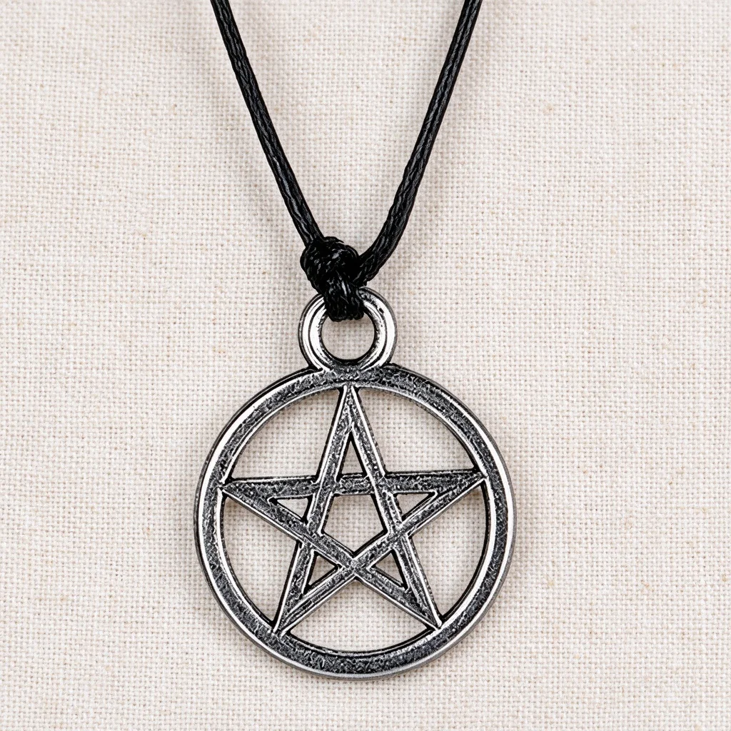 Pentagram Star Necklace Whimsigoth Wicca Black Cord Gothic Vintage Punk Jewelry For Unisex Daily Wear Party Gift