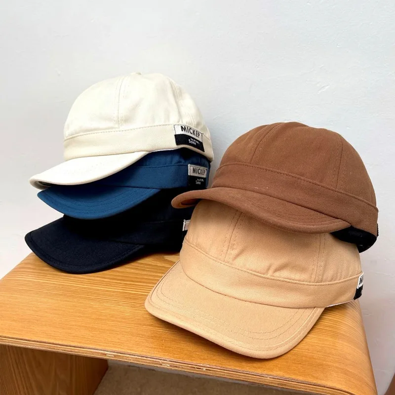 Solid Color Short Brim Baseball Hat For Men Women Letter Casual Peaked Cap Fashion Outdoor Sun Visors Hip Hop Bonnet кепка y2k