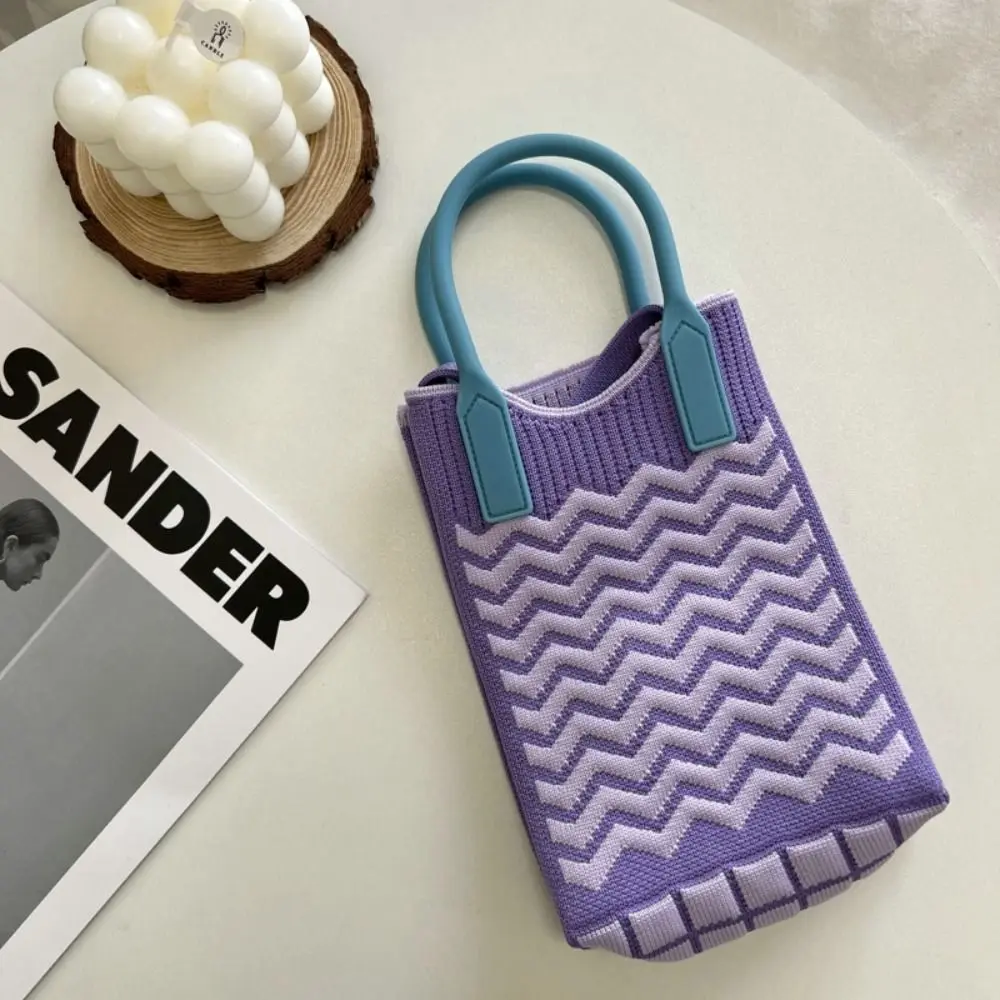 Pattern Purse Shopping Bags Knot Wrist Bag Shoulder Bag Women's Knitted Handbag Chain Shoulder Crossbody Bag Tote Bag Handbag