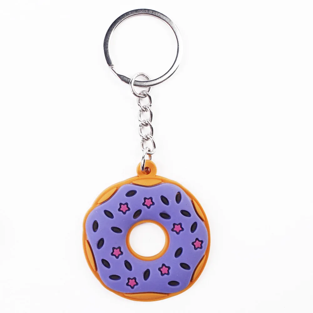 Llavero con colgante de bolsa de Donut, accesorio creativo de Anime de dibujos animados, llavero de PVC, cartera escolar, 1 piezas