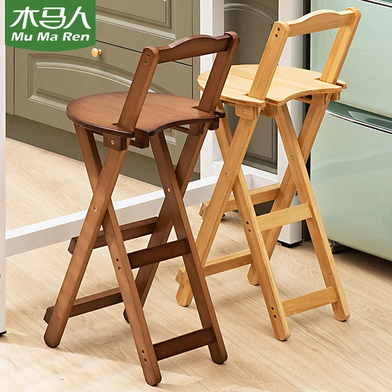 Simple Foldable Bar Chair High Stool with Backrest for Front Desk Living Room Home - Modern Sense Chair Stool