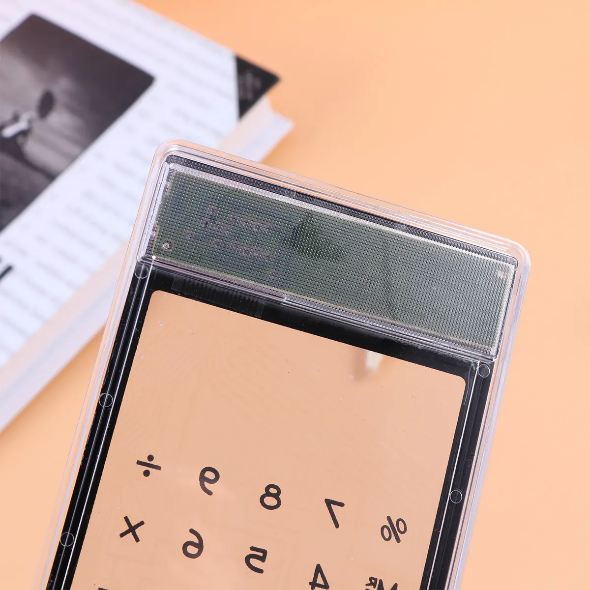 

Solar Calculator Transparent Touch Panel Black Compact Lightweight Portable Perfect School Office Supplies Touch Screen