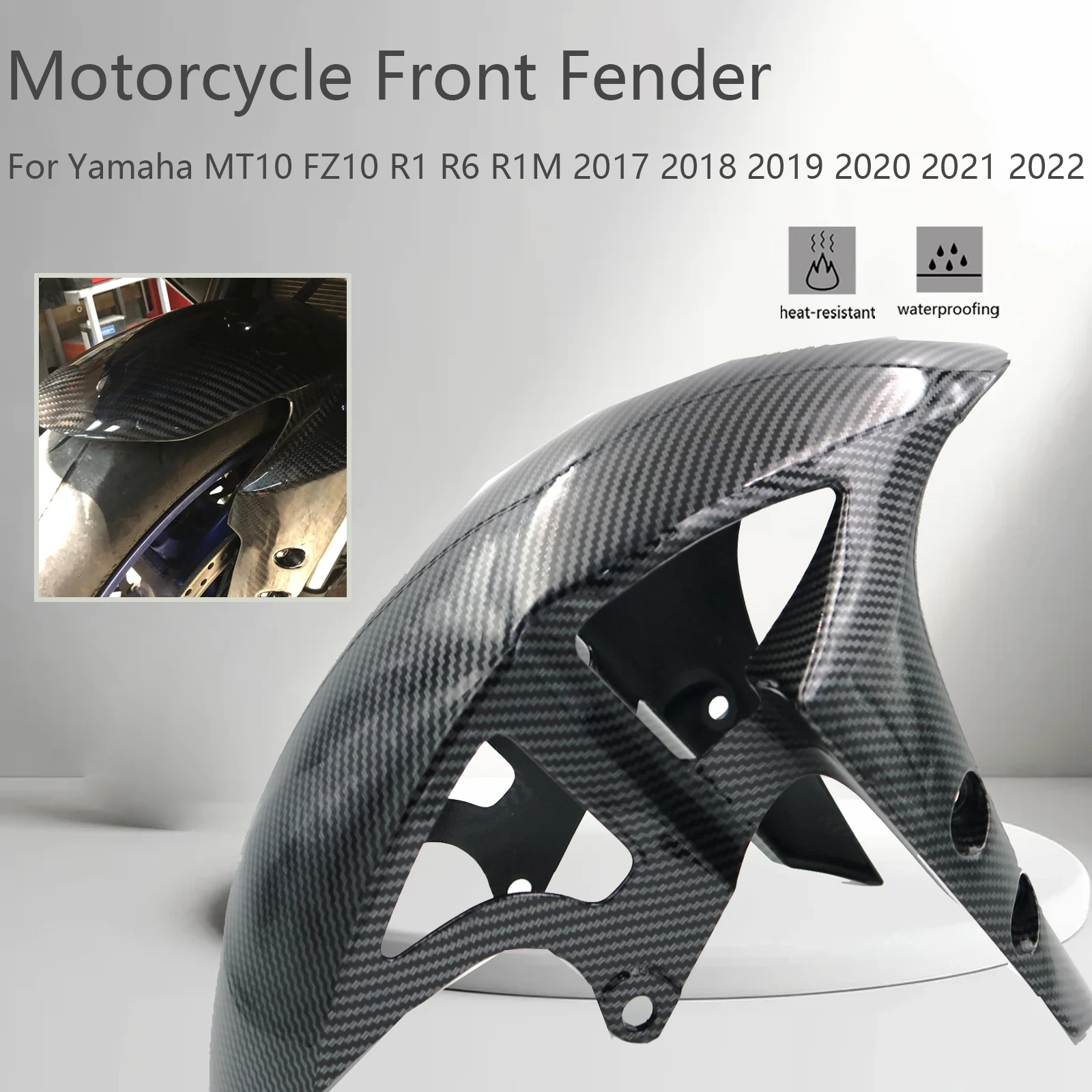 

Motorcycle Front Fender Shockproof Motorcycle Front Splash Guard ABS Housing Kit For Yamaha MT10 FZ10 R1 R6 R1M 2017-2022