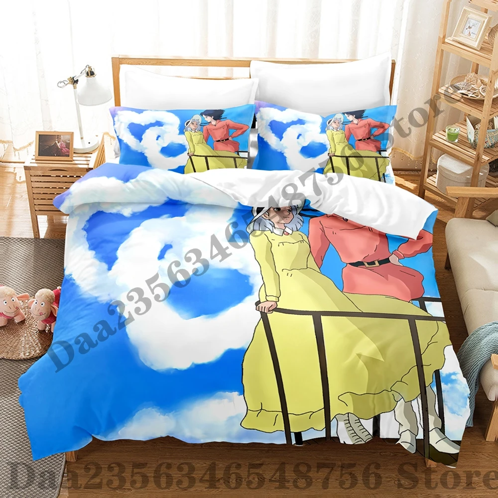 2025 Love Howl and sophie Bedding Set Single Twin Full Queen King Size Bed Set Adult Kid Bedroom Duvetcover Sets Anime Bed