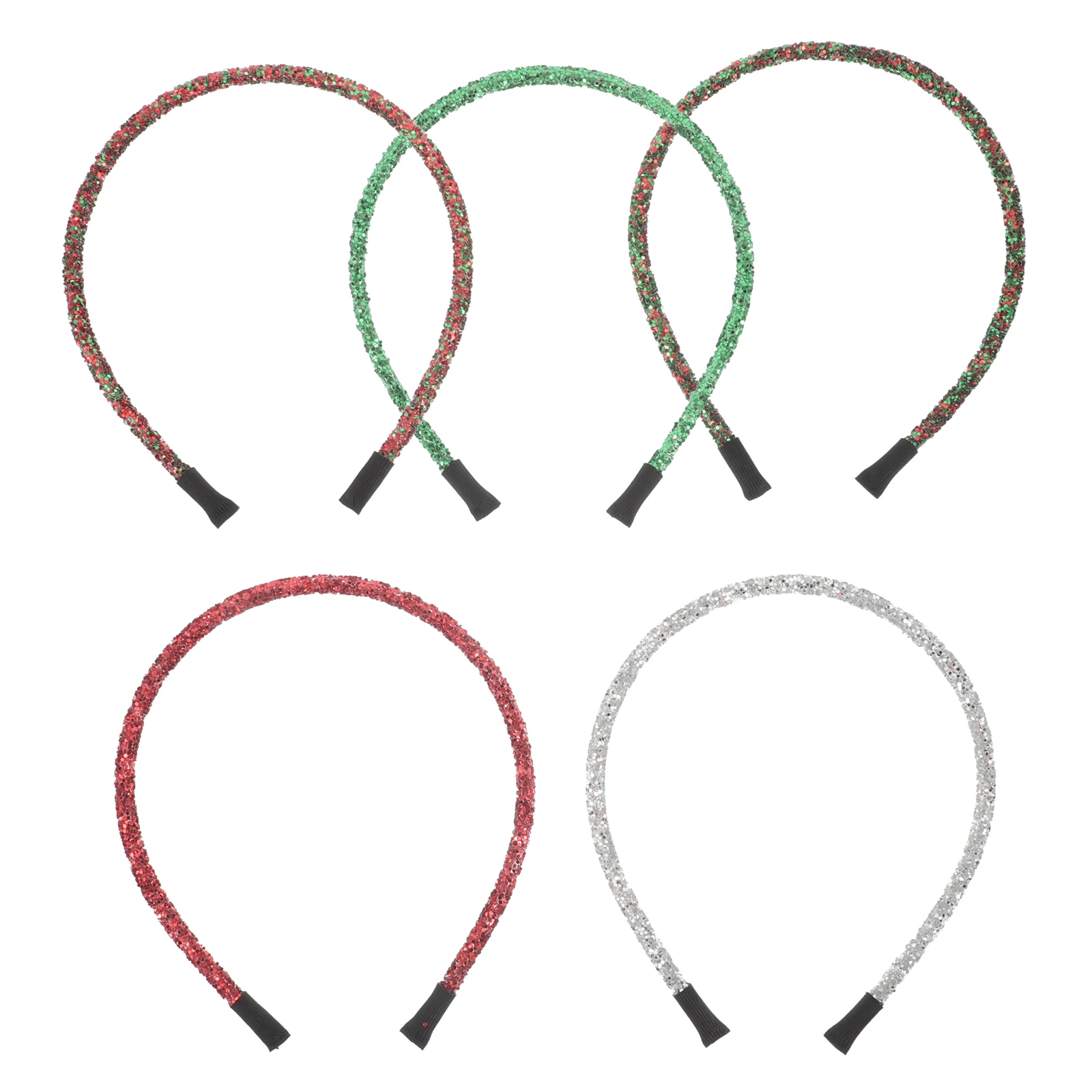

5PCS Shiny Christmas Headb Headb For Thick Hair for Curly Thick Hair Women Cranial PVC Holiday Accessories New Years Eve