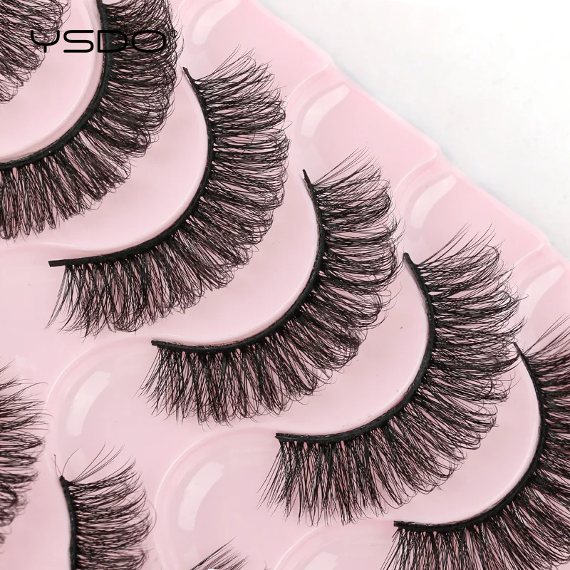 YSDO รัสเซีย Strip Lashes 3/10 คู่ 3D Mink Eyelashes Natural Mink Lashes Dramatic Messy ขนตาปลอมแต่งหน้าหนา Cilios