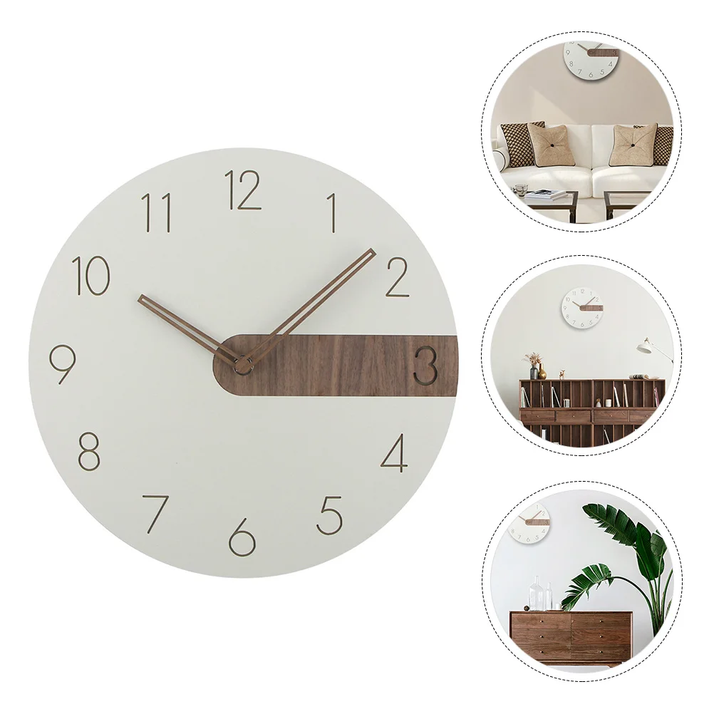 

1Pcs Creative Wall Clock Wooden Silent Hanging Clock Wall Decor for Living Room Study Kitchen Office Home Decor