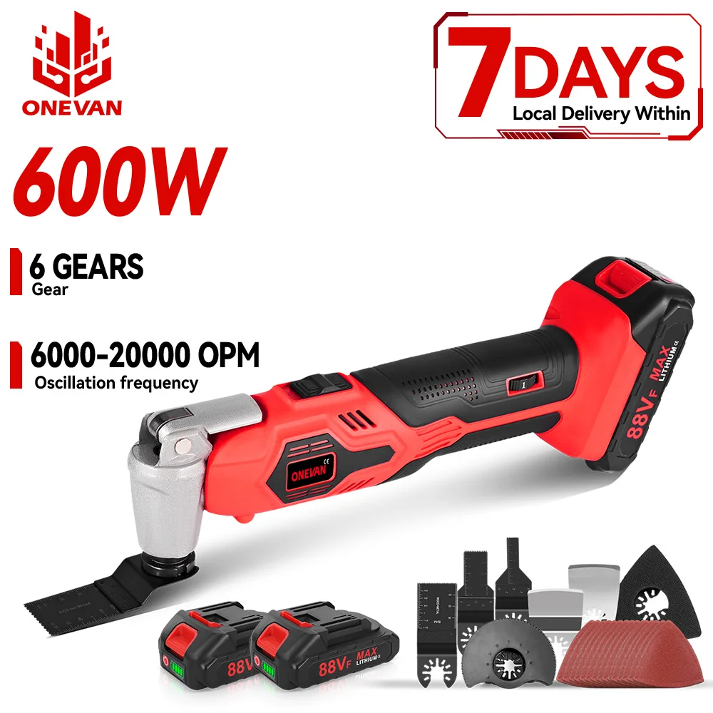 ONEVAN 6 Marce Elettrico Oscillante Multi Strumento Portatile Cordless Trimmer Lucidatura Taglio Strumento di Potere Per Makita 18V Batteria Spille