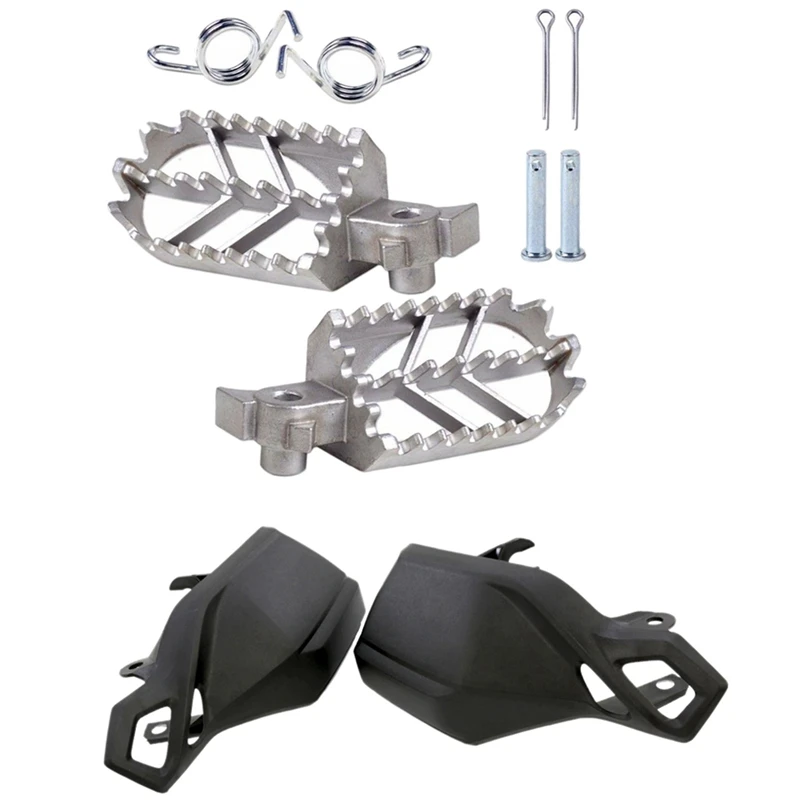 

1 Pair Motorcycle Handle Bar Handguard With Motorcycle Front Pedal Foot Pedal Foot Rests Pegs