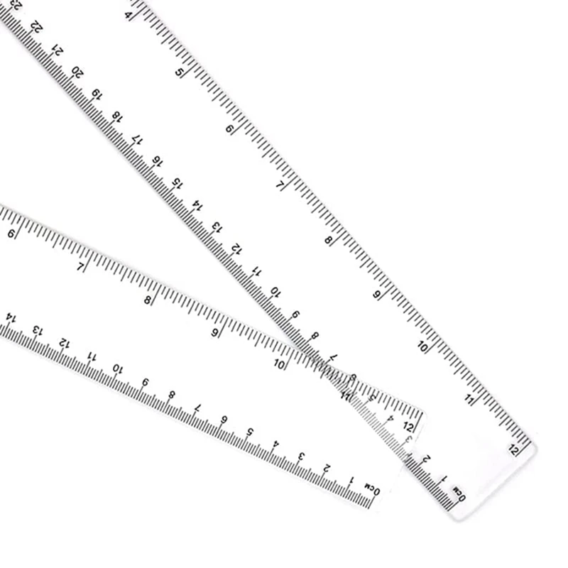 2 Packs Plastic Ruler Measuring Tools, Suitable For Schools, Offices, With Inches And Metric (Transparent, 12 Inches)