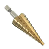 1PC Hex Titanium Step Cone Drill Bit 4-22MM Hole Cutter HSS 4241 For Sheet Metalworking Wood Drilling Power Tools