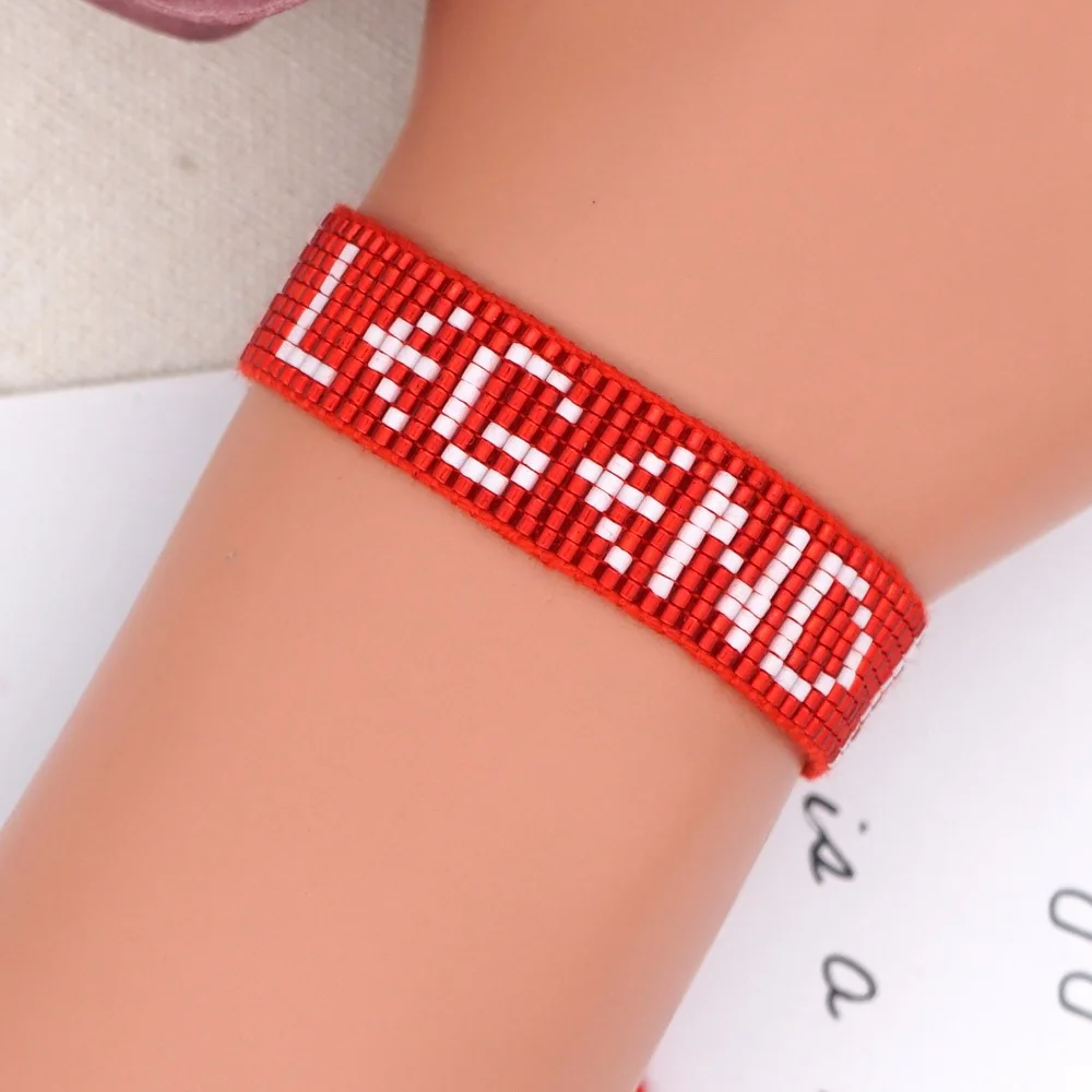 

ZGMXR Rice bead bracelet Creativity Geometry Hand-woven Irregular Pattern Bohemia Adjustable Female Fashion Beaded bracelet