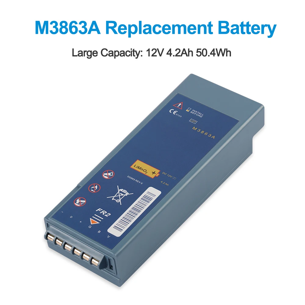 M3863A 교체용 배터리 Ph-ps FR2 AED 제세동기 M3860A M3861A M3840A M3841A 12V 4.2Ah 50.4WH