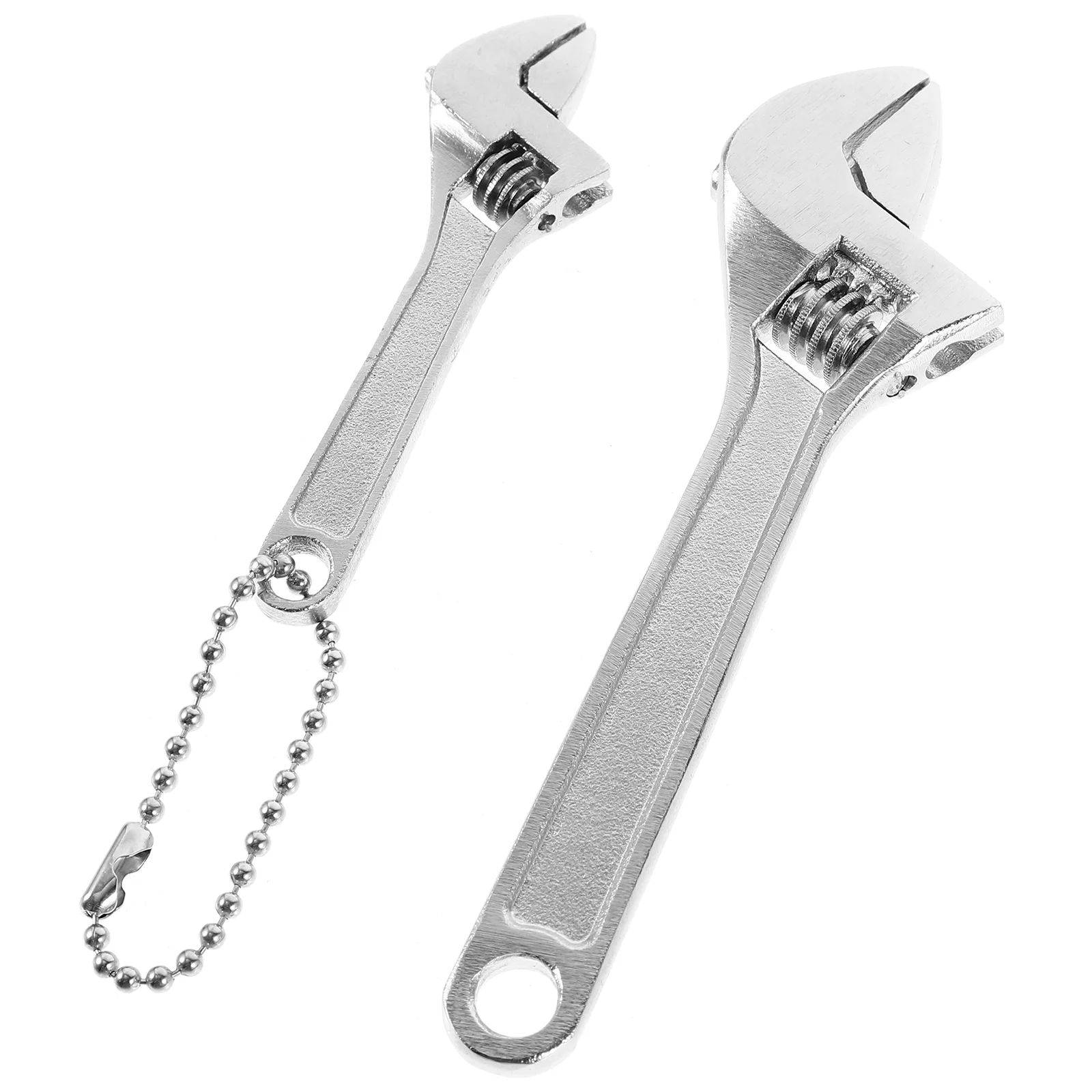 

2 Pcs Portable Mini Wrench Adjustable Spanner Wrenches Steel Hand Black Keychain