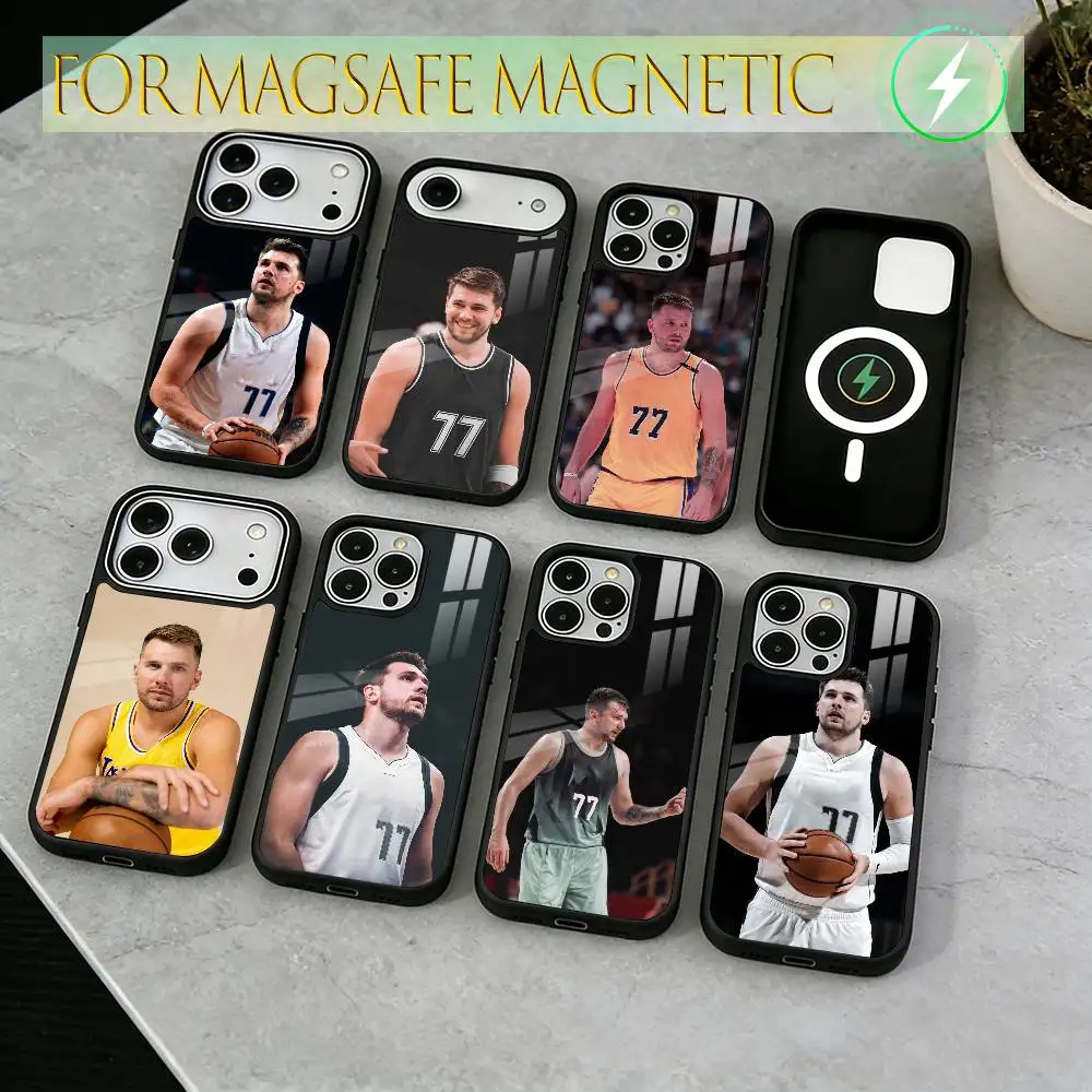 

L-Luka D-Doncic 77 Phone Case For iPhone17,16,15,14,13,12,11 Plus,Pro Magnetic with Magsafe Wireless Charging