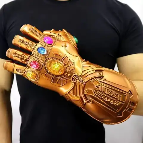 Hot In Stock Thanos Gloves Infinity War Infinity Gauntlet Led Light  Action Figure Cosplay Superhero Adult Kids Toy Gift Costume